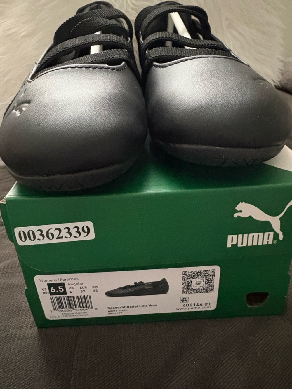 Puma Black Women's Ballet-Style Slip-On Sneakers